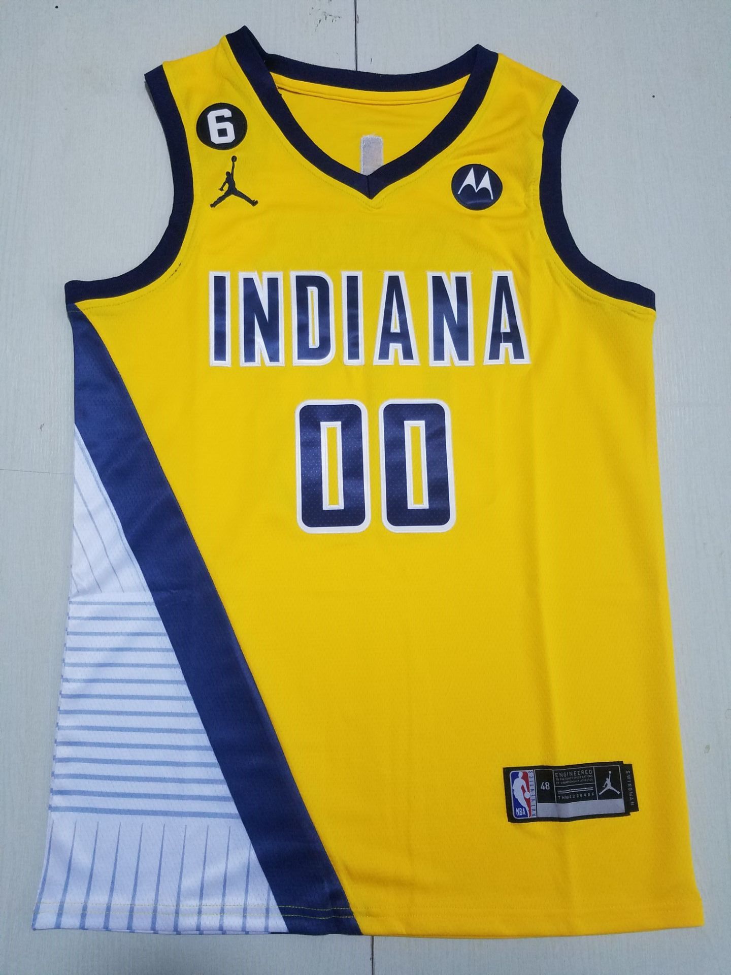 Men Indiana Pacers Jordan Brand Custom Yellow 2022 NBA Jersey->customized nba jersey->Custom Jersey